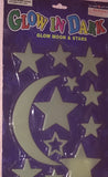GLOW IN THE DARK  MOON AND STARS STICKERS- 3YRS AND UPWARDS